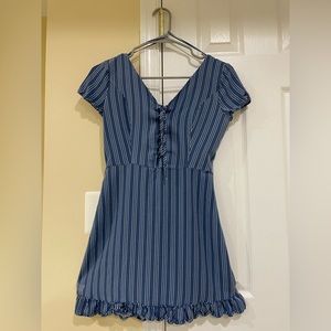 Hollister Blue Striped Mini Dress size small